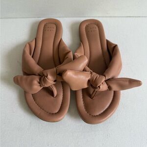a new day Tan Knotted Slide Sandals